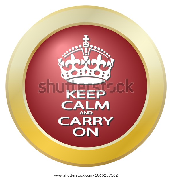 Keep Calm Carry On Icon Isolated Stock Vector Royalty Free