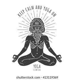 "Keep calm and carry on" interpretation. Vector illustration. Spa consent, yoga studio. Trendy print for shirts. Creative typography poster.
