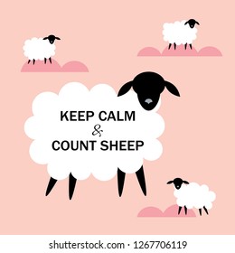 keep calm and count sheep graphic vector