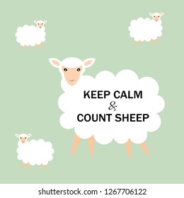 keep calm and count sheep graphic vector