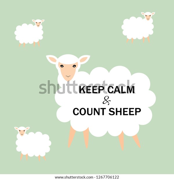 Keep Calm Count Sheep Graphic Vector Stock Vector (Royalty Free) 1267706122