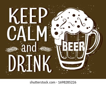 Keep calm and drink beer card