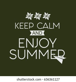 keep calm and enjoy summer poster vector template