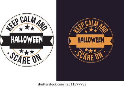 Mantenga la calma y el susto de Halloween en el diseño de la camiseta de Halloween