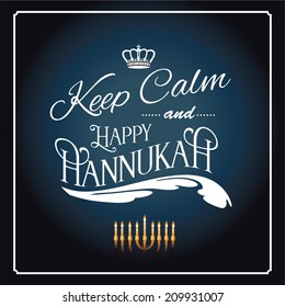 Keep Calm and Happy Hanukkah design EPS 10 vector