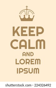 Keep calm and lorem ipsum. Vector eps10.