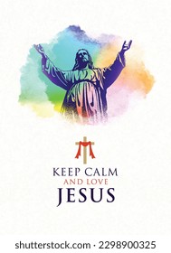 Keep Calm and Love Jesus Typography, Jesus Christ Poster Quotes Wallpaper