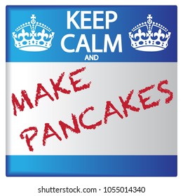 A keep calm and make pancakes sticker isolated on a white background