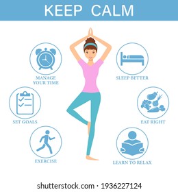 Keep calm. Manage stress and anxiety during emergencies, infographic.