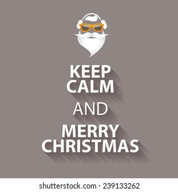 keep calm and merry christmas design poster template on grey background