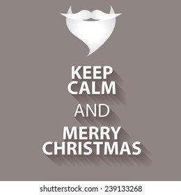 keep calm and merry christmas design poster template on grey background