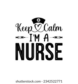  Keep Calm I'm A Nurse -doctor or nurse t-shirt. Nursing, doctor, practitioner, nurse practitioner t shirt design template, speech bubble design.