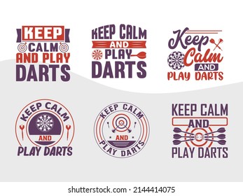 Keep Calm And Play Darts Printable Vector Illustration