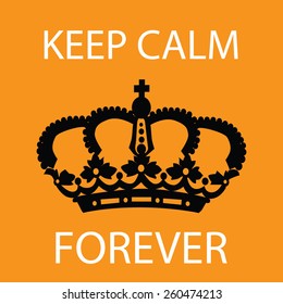 Keep Calm Poster Orange Color Stock Vector (Royalty Free) 260474213