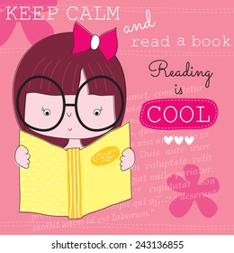 keep calm and read a book vector illustration