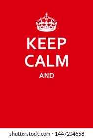 Keep Calm Red Poster With Crown