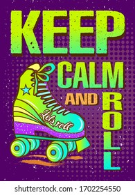 Keep calm and roll card. Decorative vector illustration