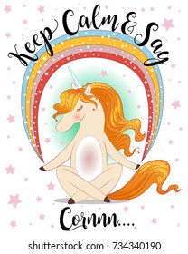 keep calm an say corn,cute magical unicorn,sweet kids graphics for t-shirts and phone case, also you can use as wallpaper 