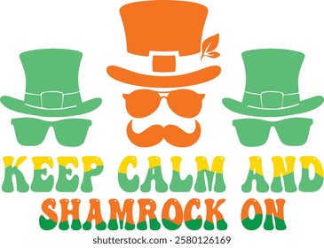 Keep Calm and Shamrock On: Fun St. Patrick's Day Design. A vibrant St.