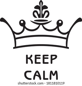 Keep calm. Simple design in black. Vector
