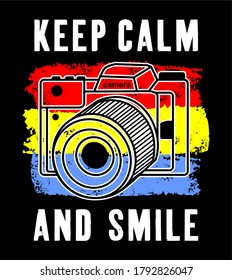 keep calm and smile design for print t shirt and more 