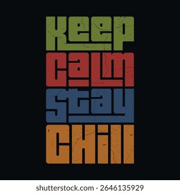 Mantenha a calma Fique frio Retro Tipografia Pôster