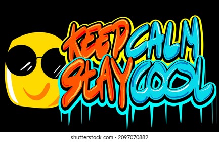 Keep Calm and Stay Cool. Hand Drawn Lettering. Ink Illustration. Modern Brush Calligraphy. Can Be Used Print On T Shirt, Tote Bag, Stickers