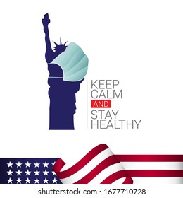 Keep Calm and Stay Healthy Vector Template Design Illustration