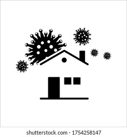 Keep calm and stay home concept vector illustration. Coronavirus Covid-19, quarantine motivational poster