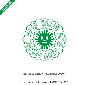 Keep Calm and Stay Home. Corona virus - staying at home print. Corona virus Creative poster concept. Home Quarantine illustration. Vector.