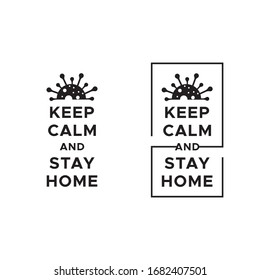 Keep calm and stay home flat vector icon for apps and websites.