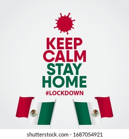 Keep calm stay home vector template. Lockdown design template.