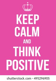 Keep Calm Think Positive Poster Vector Stock Vector (royalty Free 