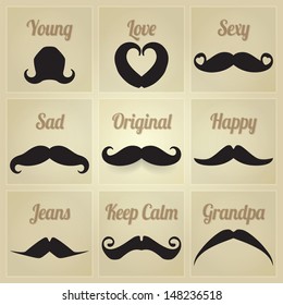 Keep Calm This Vector Set Of Hipster Mustache