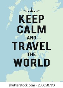 Keep calm and travel the world, map of United Kingdom, plane