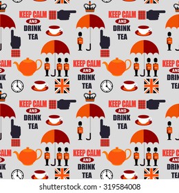 keep calm vector seamless pattern