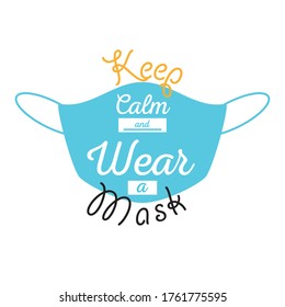 keep calm and wear a face mask, banner vector illustration design