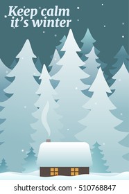 Keep calm it's winter card template