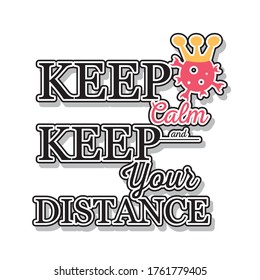 keep calm and keep your distance, banner vector illustration design