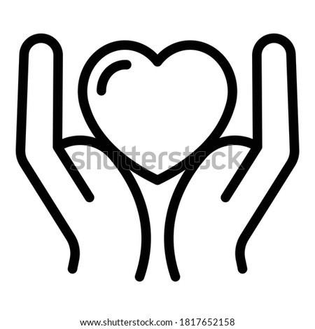 Keep care heart icon. Outline keep care heart vector icon for web design isolated on white background
