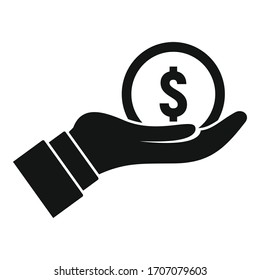 Coin Hand Icon Simple Illustration Coin Stock Vector (Royalty Free ...