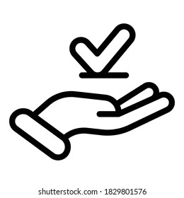 Keep care reliability icon. Outline keep care reliability vector icon for web design isolated on white background