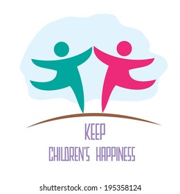 keep children's happiness, vector illustration