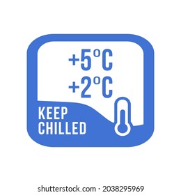 Keep chilled. Food package label, storage instruction vector design