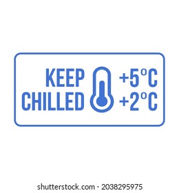 Keep chilled. Food package label, storage instruction vector design