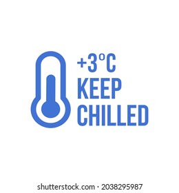 Keep chilled. Food package label, storage instruction vector design