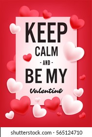 keep clam and be my valentine vector design
