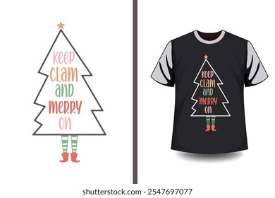 Mantenha o molusco e alegre-se, Tipografia de Natal T Shirt Design