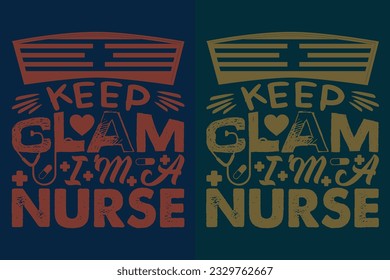 Keep Clam I'm A Nurse, Nurse T-shirt, Nurse Life Shirt, Gift For Nurse