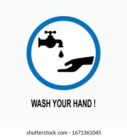 Mantenga limpio el icono. Ilustración de lavado de manos. Signo e ilustración de la prevención de virus.